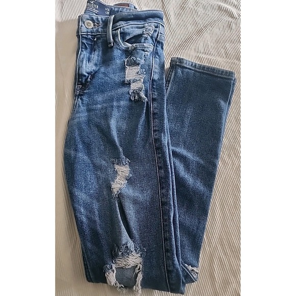 Hollister Denim - Women's Hollister High Rise Slim Straight Distressed Jeans 24 X 28 0 R